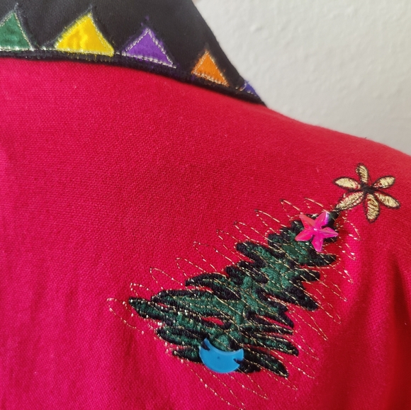 Ugly Christmas Sweater Blazer, 80s Holiday Jacket - Picture 4 of 4